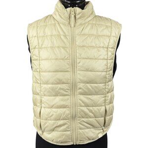 JOY LAB Quilted Puffer Vest Cream Womens Small